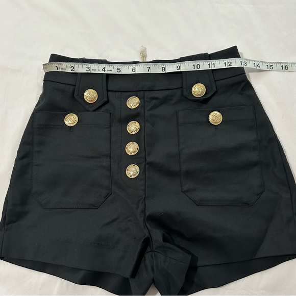 NWT Flavio Castellani Size 40 Black Shorts High Waist - Picture 5 of 7